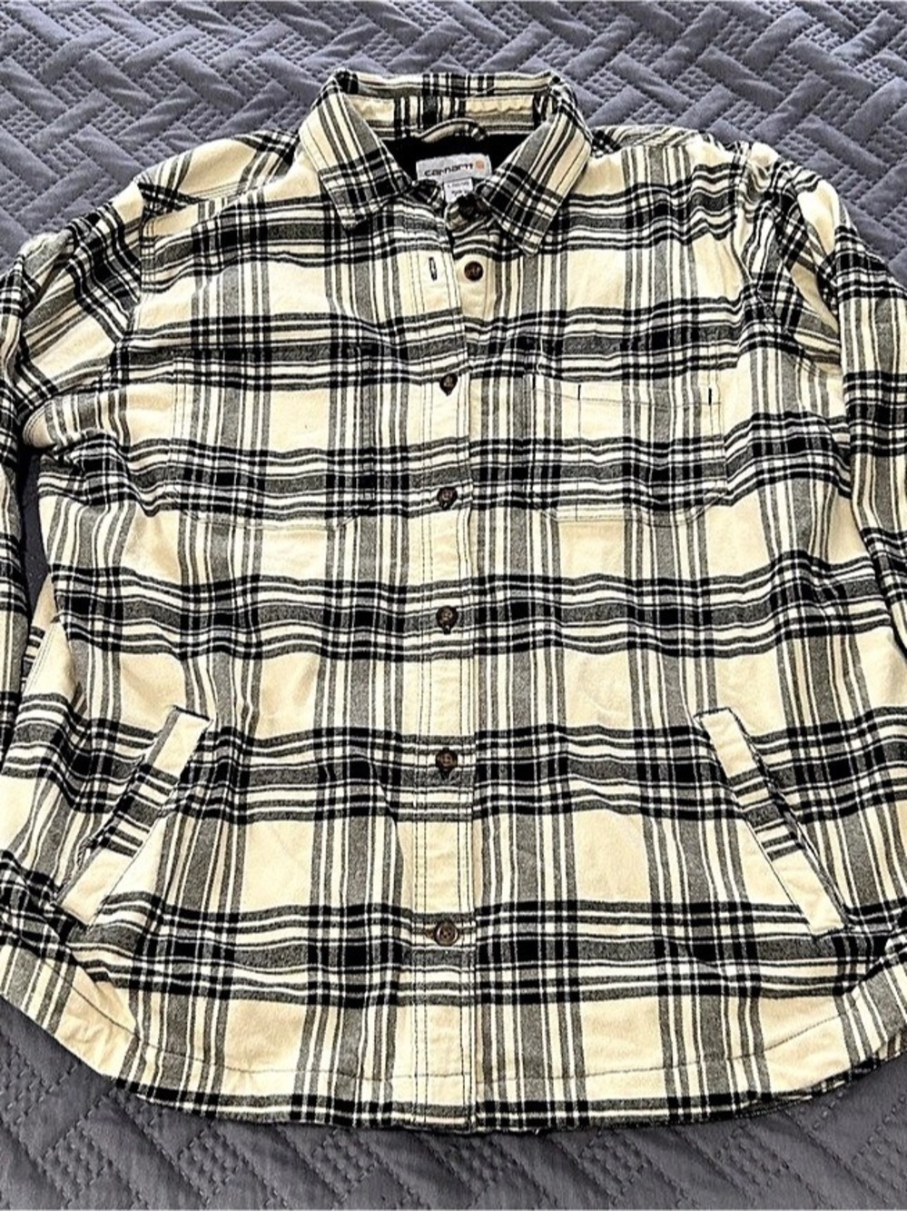 Carhartt Youth Plaid Fleece-Lined Shirt Jacket Girls Plaid Shirt Size Large